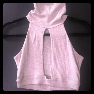 New no tags turtle neck crop top cotton sexy open